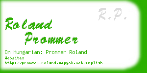 roland prommer business card